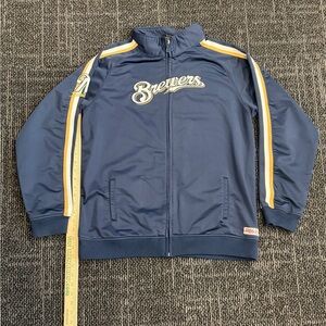 Milwaukee Brewers Stitches Athletic Gear Jacket XL Embroidered Zip Up